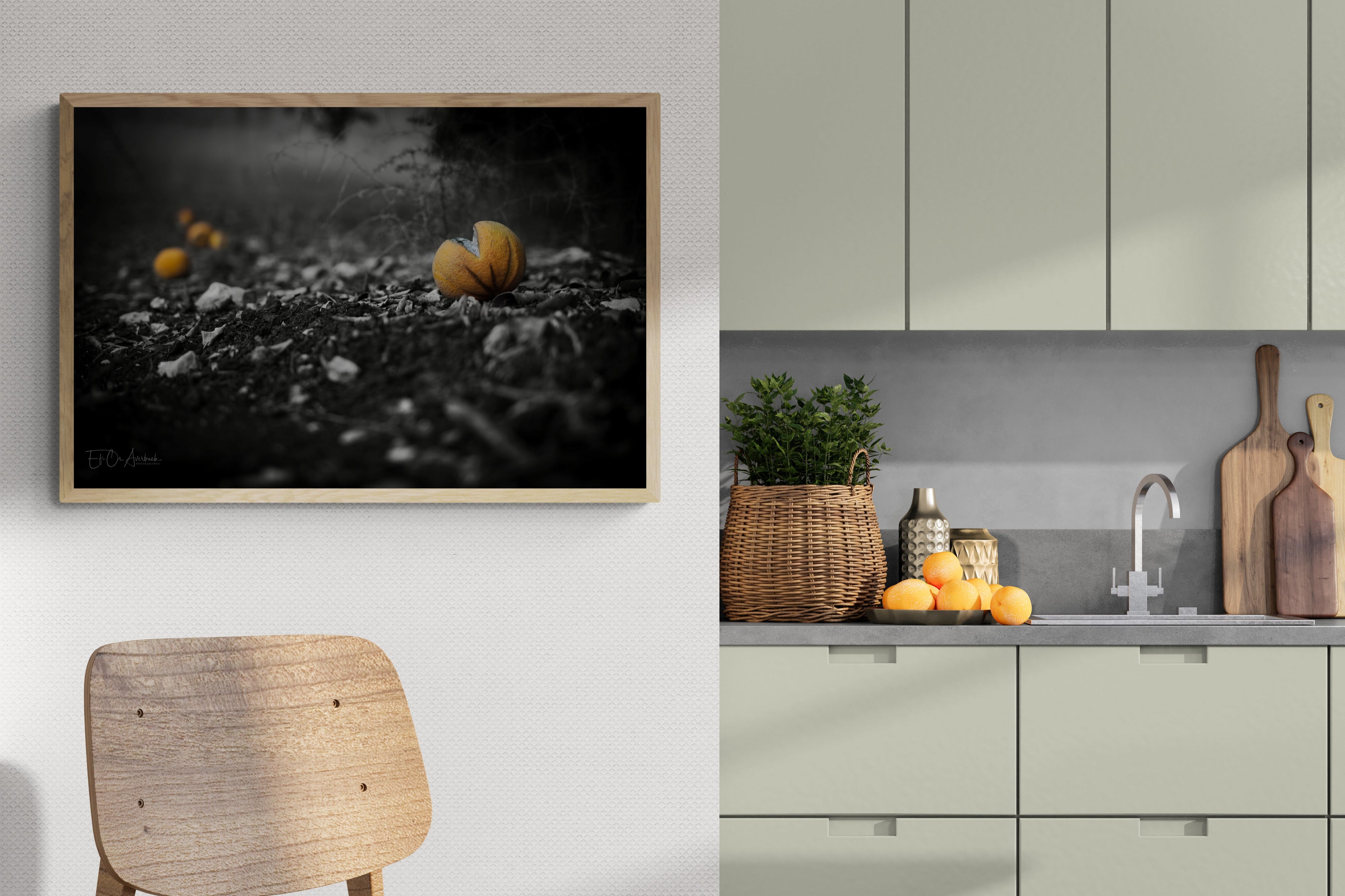 Oranges in black & white